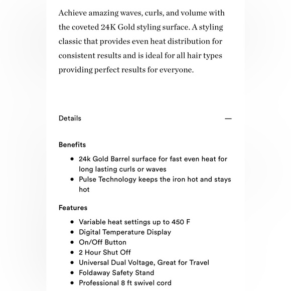 Hot Tools Pro Artist 24K Gold Digital Curling Iron 1.5” - Picture 13 of 13